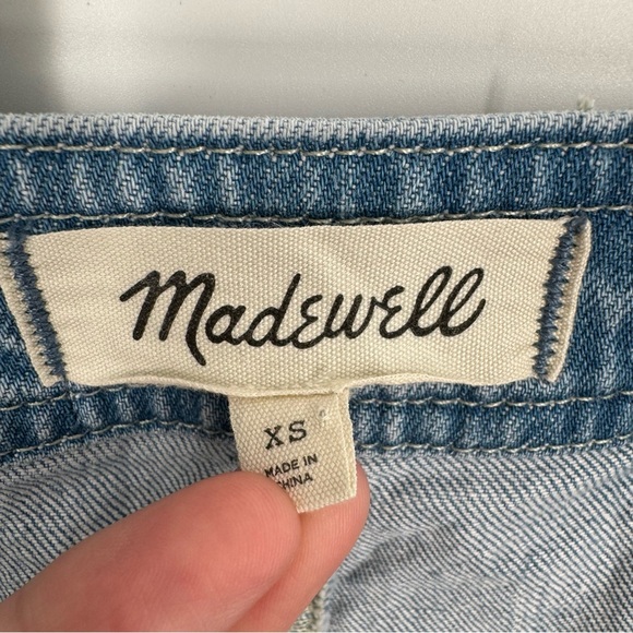 Madewell Denim Zip Smock-Waist Jumpsuit in Baisley Wash Size XS - Picture 4 of 7